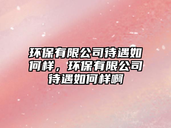 環(huán)保有限公司待遇如何樣，環(huán)保有限公司待遇如何樣啊