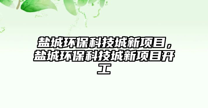 鹽城環(huán)?？萍汲切马?xiàng)目，鹽城環(huán)保科技城新項(xiàng)目開工
