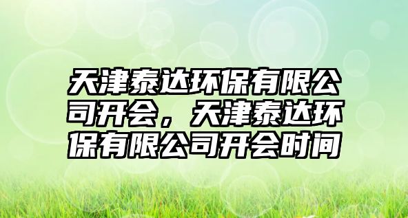 天津泰達(dá)環(huán)保有限公司開(kāi)會(huì)，天津泰達(dá)環(huán)保有限公司開(kāi)會(huì)時(shí)間