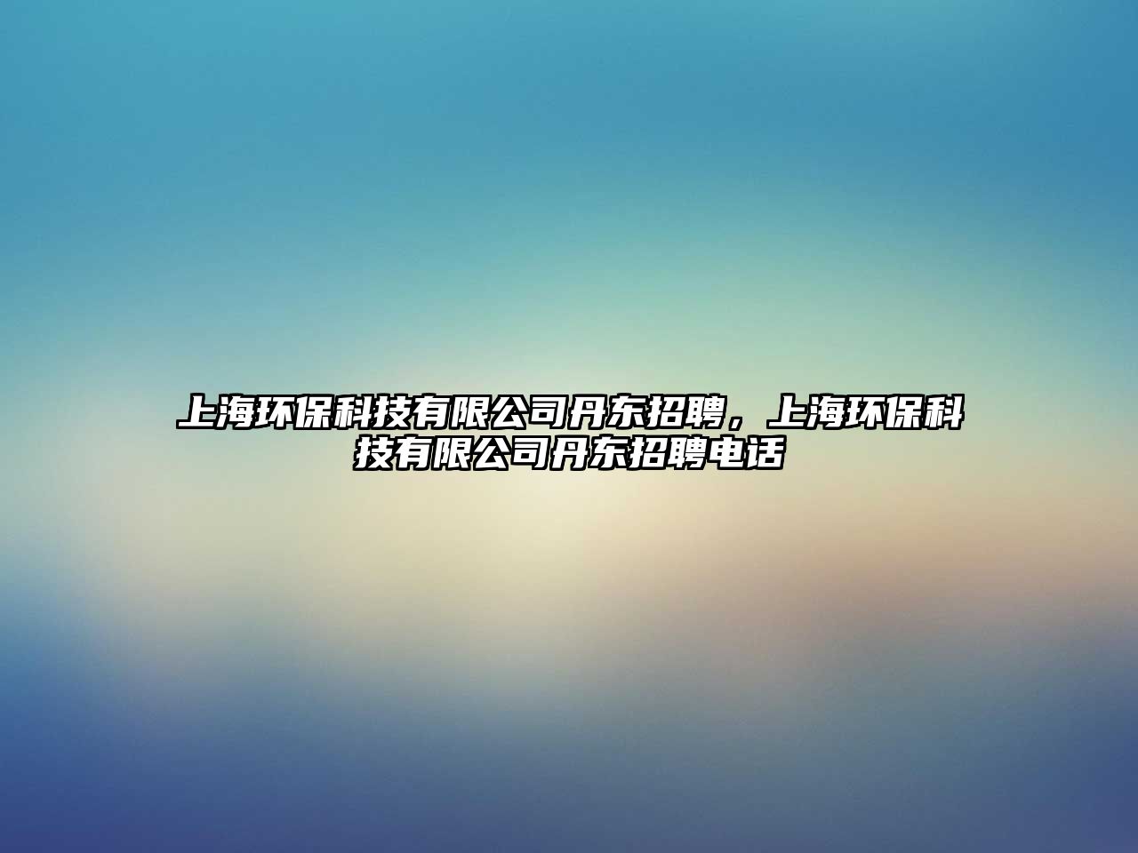 上海環(huán)?？萍加邢薰镜|招聘，上海環(huán)保科技有限公司丹東招聘電話