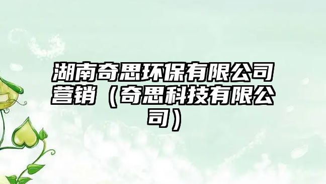 湖南奇思環(huán)保有限公司營銷（奇思科技有限公司）