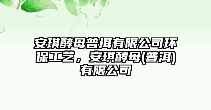 安琪酵母普洱有限公司環(huán)保工藝，安琪酵母(普洱)有限公司