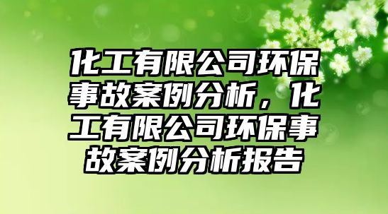 化工有限公司環(huán)保事故案例分析，化工有限公司環(huán)保事故案例分析報告
