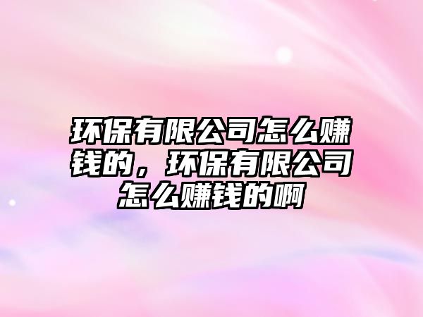 環(huán)保有限公司怎么賺錢的，環(huán)保有限公司怎么賺錢的啊