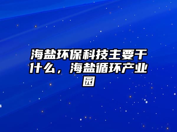 海鹽環(huán)?？萍贾饕墒裁?，海鹽循環(huán)產(chǎn)業(yè)園