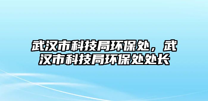 武漢市科技局環(huán)保處，武漢市科技局環(huán)保處處長(zhǎng)