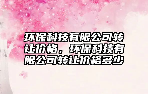 環(huán)保科技有限公司轉讓價格，環(huán)保科技有限公司轉讓價格多少