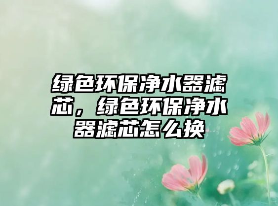 綠色環(huán)保凈水器濾芯，綠色環(huán)保凈水器濾芯怎么換