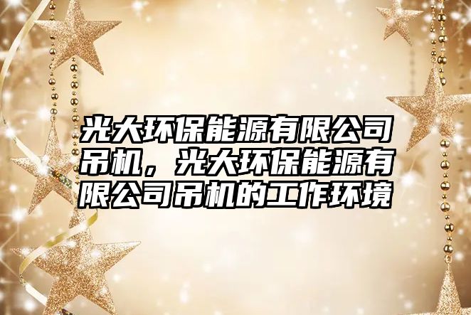 光大環(huán)保能源有限公司吊機(jī)，光大環(huán)保能源有限公司吊機(jī)的工作環(huán)境