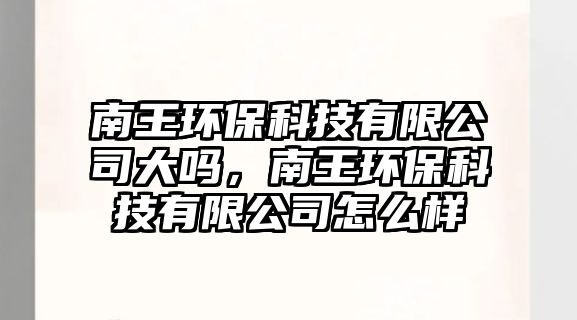 南王環(huán)保科技有限公司大嗎，南王環(huán)保科技有限公司怎么樣