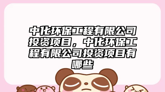 中化環(huán)保工程有限公司投資項(xiàng)目，中化環(huán)保工程有限公司投資項(xiàng)目有哪些