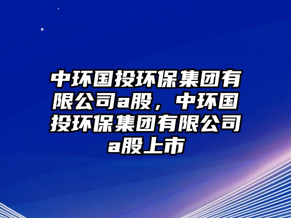 中環(huán)國投環(huán)保集團有限公司a股，中環(huán)國投環(huán)保集團有限公司a股上市