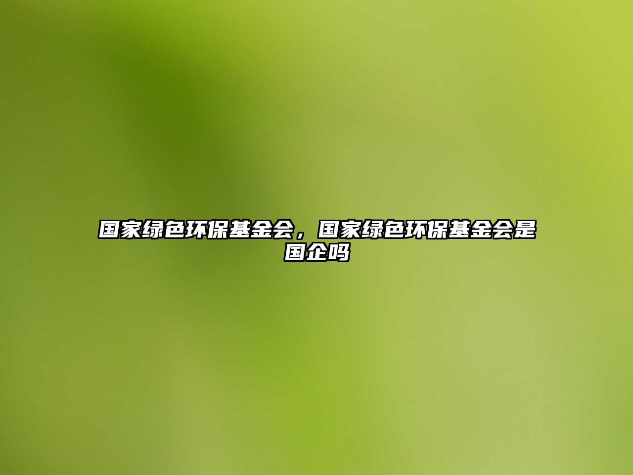 國(guó)家綠色環(huán)?；饡?huì)，國(guó)家綠色環(huán)?；饡?huì)是國(guó)企嗎