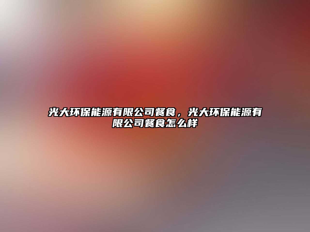 光大環(huán)保能源有限公司餐食，光大環(huán)保能源有限公司餐食怎么樣
