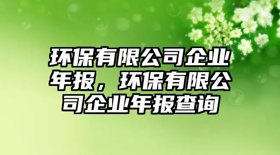 環(huán)保有限公司企業(yè)年報(bào)，環(huán)保有限公司企業(yè)年報(bào)查詢