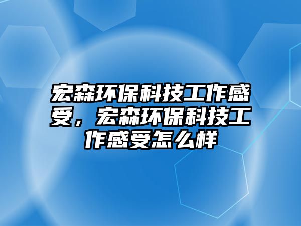 宏森環(huán)保科技工作感受，宏森環(huán)?？萍脊ぷ鞲惺茉趺礃? class=