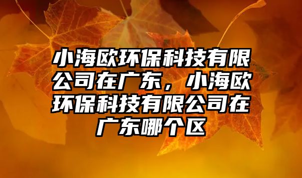 小海歐環(huán)?？萍加邢薰驹趶V東，小海歐環(huán)?？萍加邢薰驹趶V東哪個區(qū)