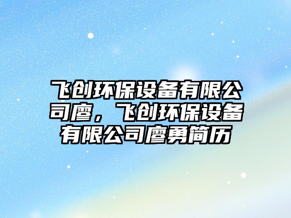 飛創(chuàng)環(huán)保設(shè)備有限公司廖，飛創(chuàng)環(huán)保設(shè)備有限公司廖勇簡(jiǎn)歷