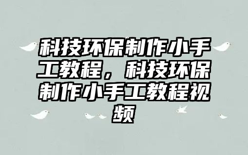 科技環(huán)保制作小手工教程，科技環(huán)保制作小手工教程視頻