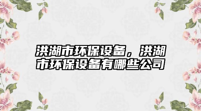 洪湖市環(huán)保設(shè)備，洪湖市環(huán)保設(shè)備有哪些公司