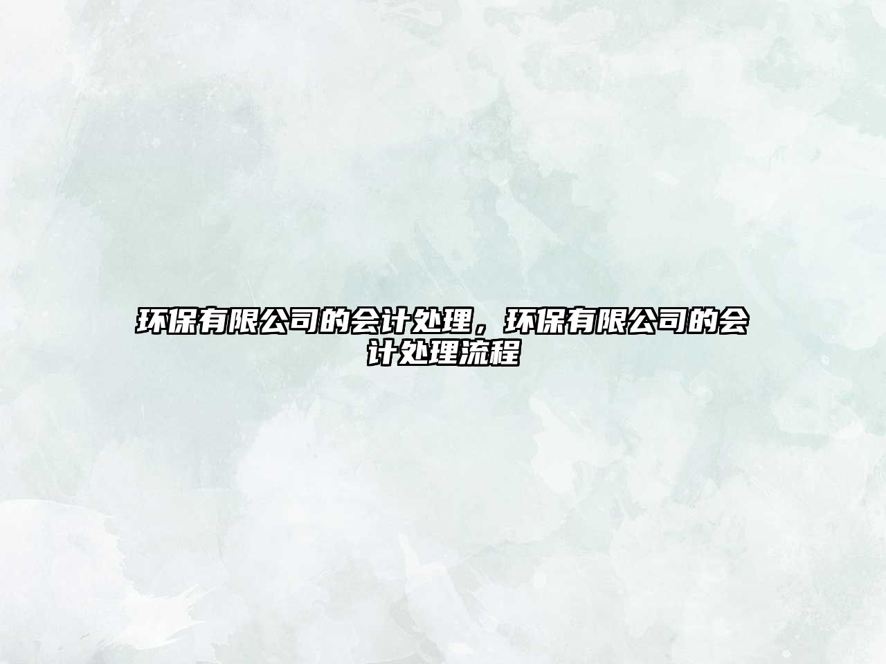 環(huán)保有限公司的會(huì)計(jì)處理，環(huán)保有限公司的會(huì)計(jì)處理流程