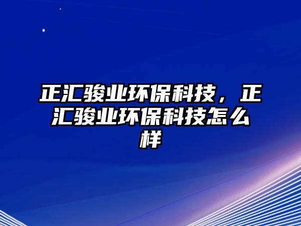正匯駿業(yè)環(huán)?？萍?，正匯駿業(yè)環(huán)?？萍荚趺礃? class=