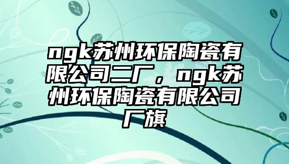 ngk蘇州環(huán)保陶瓷有限公司二廠，ngk蘇州環(huán)保陶瓷有限公司廠旗