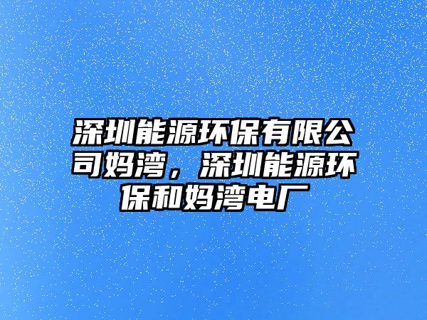 深圳能源環(huán)保有限公司媽灣，深圳能源環(huán)保和媽灣電廠