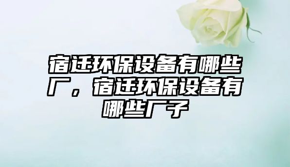 宿遷環(huán)保設(shè)備有哪些廠，宿遷環(huán)保設(shè)備有哪些廠子