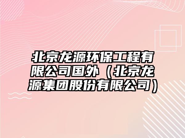 北京龍源環(huán)保工程有限公司國外（北京龍源集團(tuán)股份有限公司）