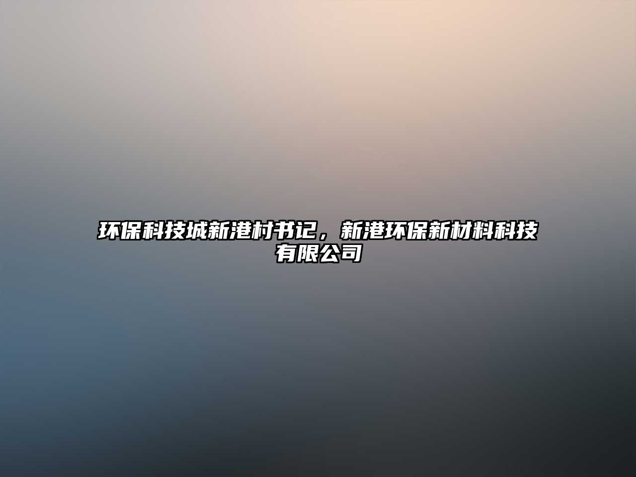 環(huán)保科技城新港村書記，新港環(huán)保新材料科技有限公司
