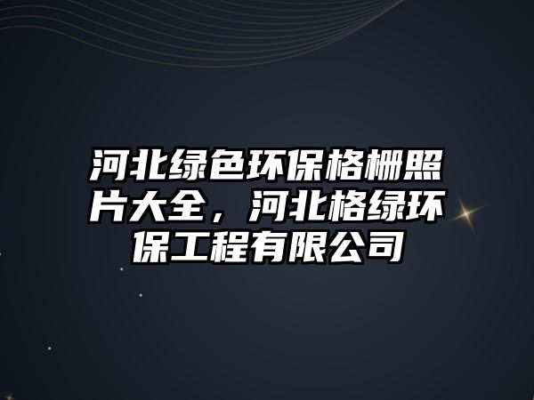 河北綠色環(huán)保格柵照片大全，河北格綠環(huán)保工程有限公司