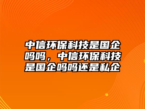 中信環(huán)?？萍际菄?guó)企嗎嗎，中信環(huán)?？萍际菄?guó)企嗎嗎還是私企