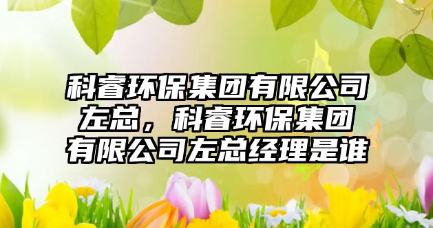 科睿環(huán)保集團有限公司左總，科睿環(huán)保集團有限公司左總經(jīng)理是誰