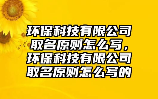 環(huán)保科技有限公司取名原則怎么寫，環(huán)?？萍加邢薰救∶瓌t怎么寫的