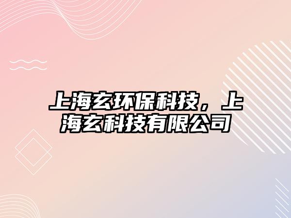 上海玄環(huán)保科技，上海玄科技有限公司