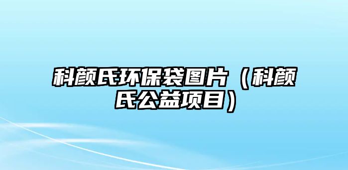 科顏氏環(huán)保袋圖片（科顏氏公益項(xiàng)目）