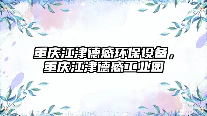 重慶江津德感環(huán)保設(shè)備，重慶江津德感工業(yè)園