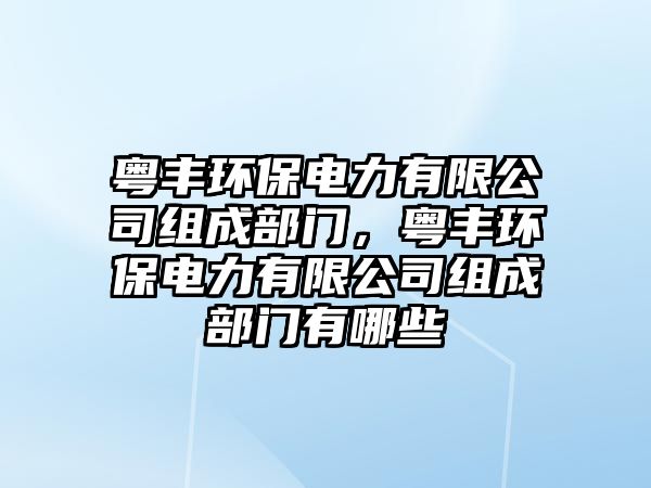 粵豐環(huán)保電力有限公司組成部門，粵豐環(huán)保電力有限公司組成部門有哪些