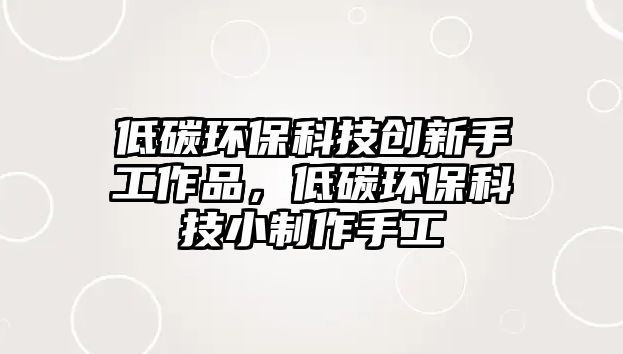 低碳環(huán)?？萍紕?chuàng)新手工作品，低碳環(huán)?？萍夹≈谱魇止? class=