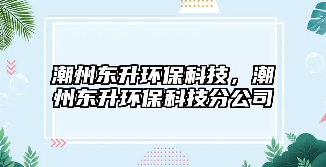 潮州東升環(huán)?？萍?，潮州東升環(huán)?？萍挤止?/> 
									</a>
									<h4 class=