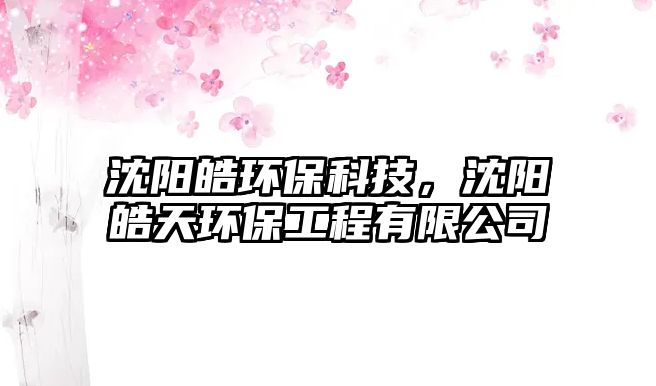 沈陽皓環(huán)?？萍?，沈陽皓天環(huán)保工程有限公司