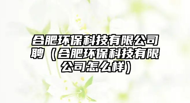合肥環(huán)?？萍加邢薰酒福ê戏虱h(huán)?？萍加邢薰驹趺礃樱? class=