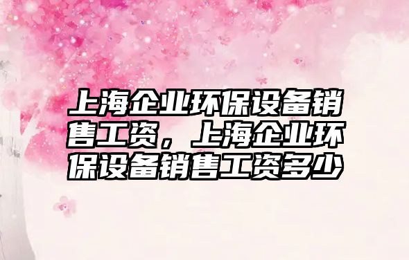 上海企業(yè)環(huán)保設(shè)備銷售工資，上海企業(yè)環(huán)保設(shè)備銷售工資多少