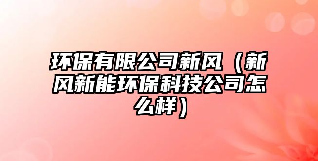 環(huán)保有限公司新風（新風新能環(huán)?？萍脊驹趺礃樱?/> 
									</a>
									<h4 class=
