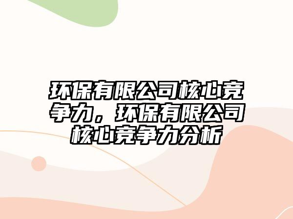 環(huán)保有限公司核心競爭力，環(huán)保有限公司核心競爭力分析
