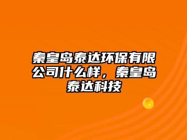 秦皇島泰達(dá)環(huán)保有限公司什么樣，秦皇島泰達(dá)科技