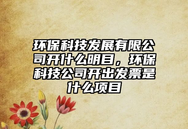 環(huán)保科技發(fā)展有限公司開什么明目，環(huán)?？萍脊鹃_出發(fā)票是什么項(xiàng)目