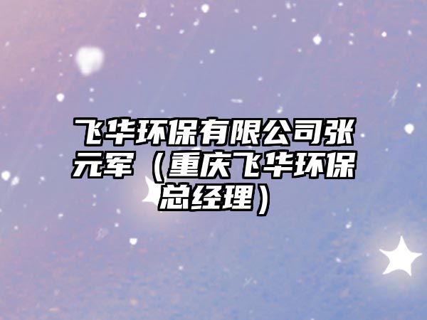 飛華環(huán)保有限公司張元軍（重慶飛華環(huán)保總經(jīng)理）