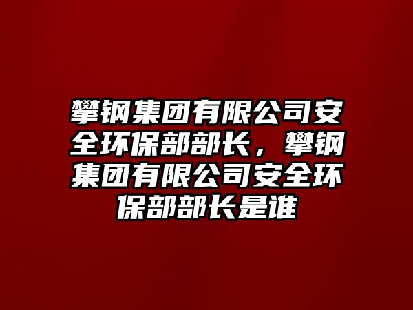 攀鋼集團(tuán)有限公司安全環(huán)保部部長(zhǎng)，攀鋼集團(tuán)有限公司安全環(huán)保部部長(zhǎng)是誰(shuí)